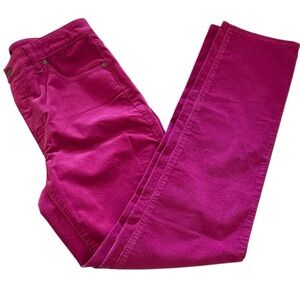 Talbots Corduroy Straight Leg Pants Bright Pink Size 6 NWT Slimming Panel FUN